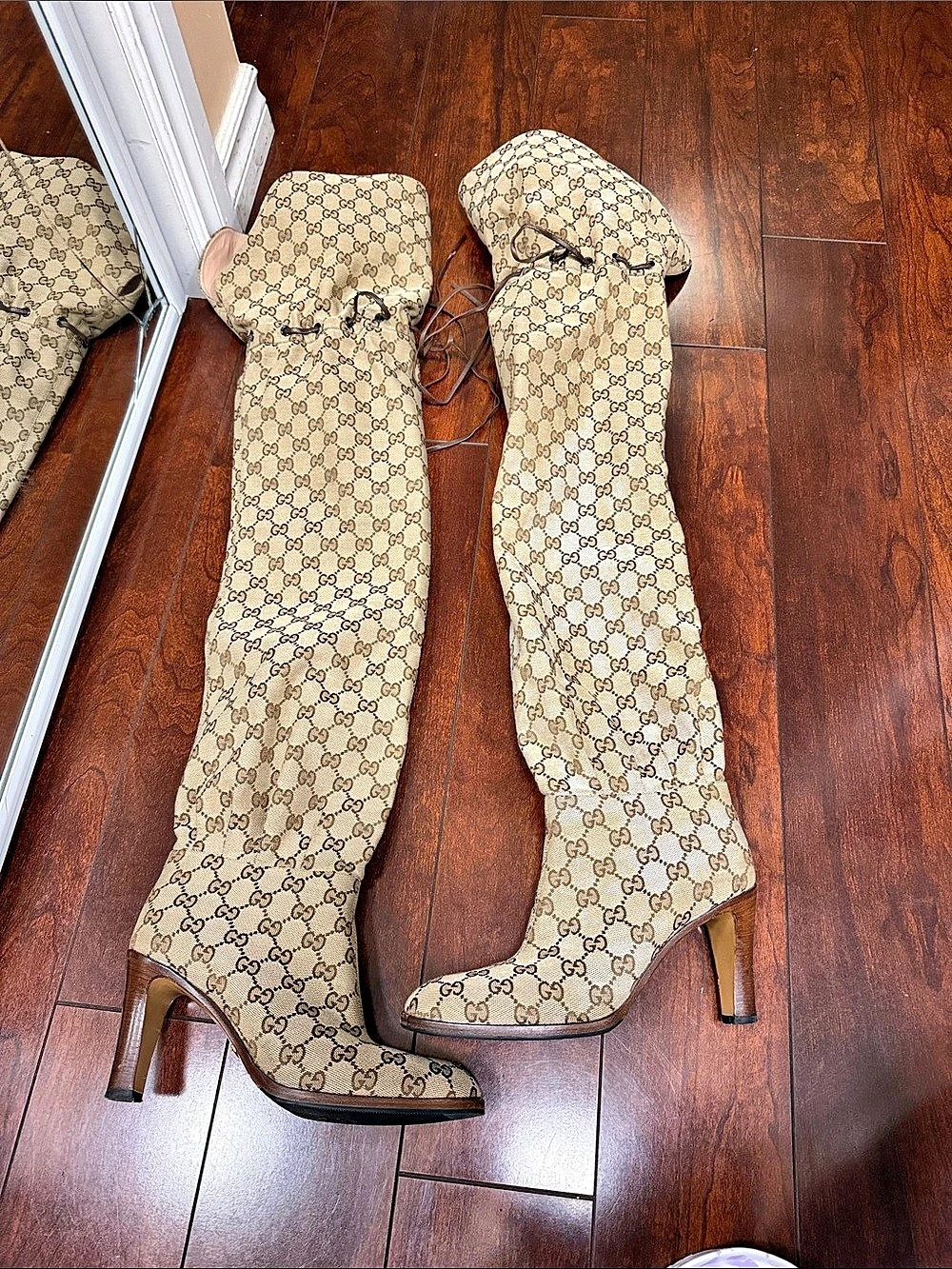 Gucci GG Supreme Monogram Over-the-Knee Boots